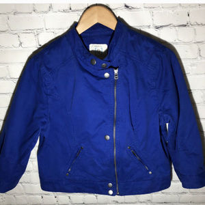 RELATIVITY Womens Sz L Jacket Coat Blue Mandarin C